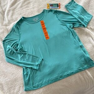 NWT 32 Degrees XXL Sun Protection Teal Long Sleeve Shirt